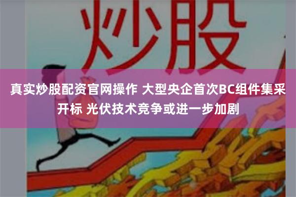 真实炒股配资官网操作 大型央企首次BC组件集采开标 光伏技术竞争或进一步加剧